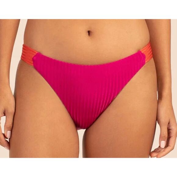 Trina Turk Olympia Rib Low Rise French Cut Bikini Bottom 10 NWT - Picture 1 of 4